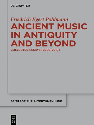 cover image of Ancient Music in Antiquity and Beyond